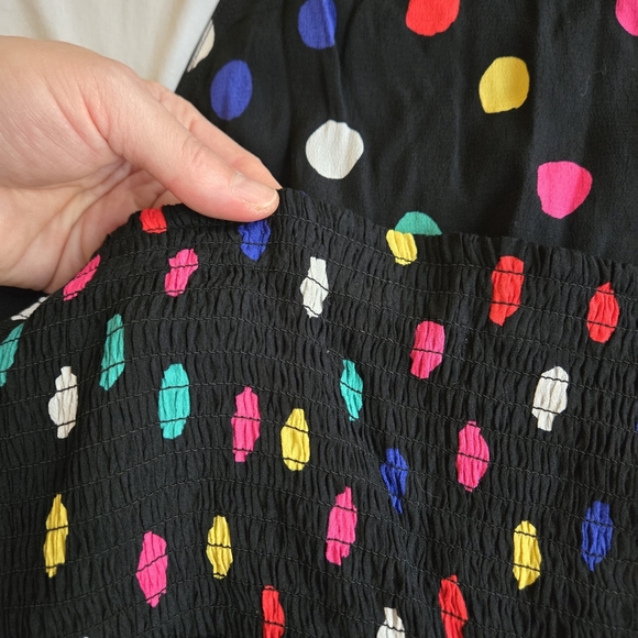 RIXO Black Multicolor Rainbow Polka Dot Halter Dress - Picture 10 of 10